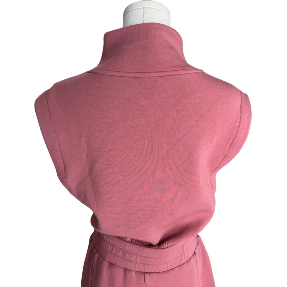 Varley - DoubleSoft Linvale Sleeveless Zip Front Playsuit Pink Sz S - Picture 7 of 11